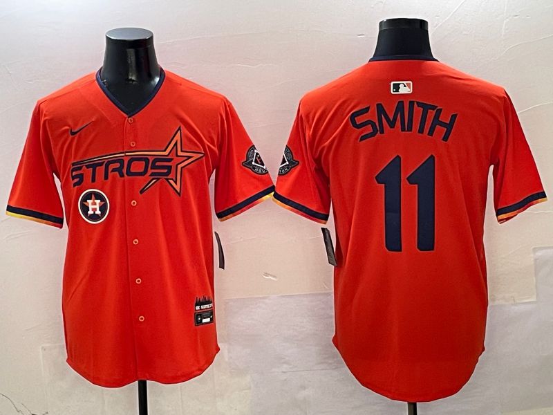 Men Houston Astros #11 Smith Orange three generations Joint Name Nike 2025 MLB Jersey style 11